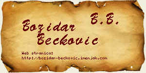 Božidar Bećković vizit kartica